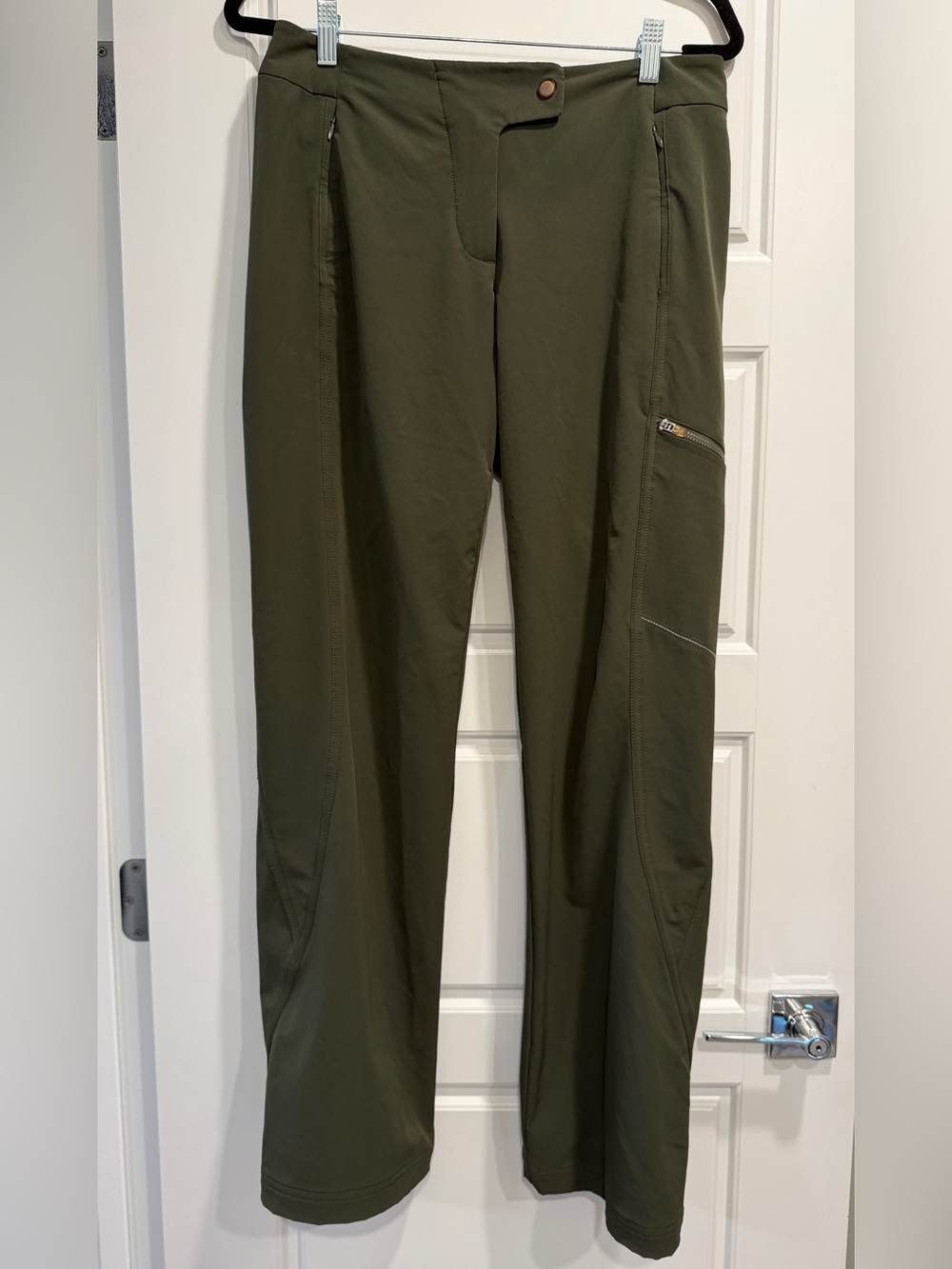 Title Nine Genie Pants Womens 8 Cargo Pocket Outdoor Hiking Camping Forest Green